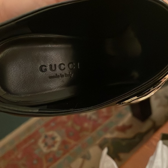 Gucci peeptoe ankle bootie with gold horsebit zip up - Picture 11 of 11